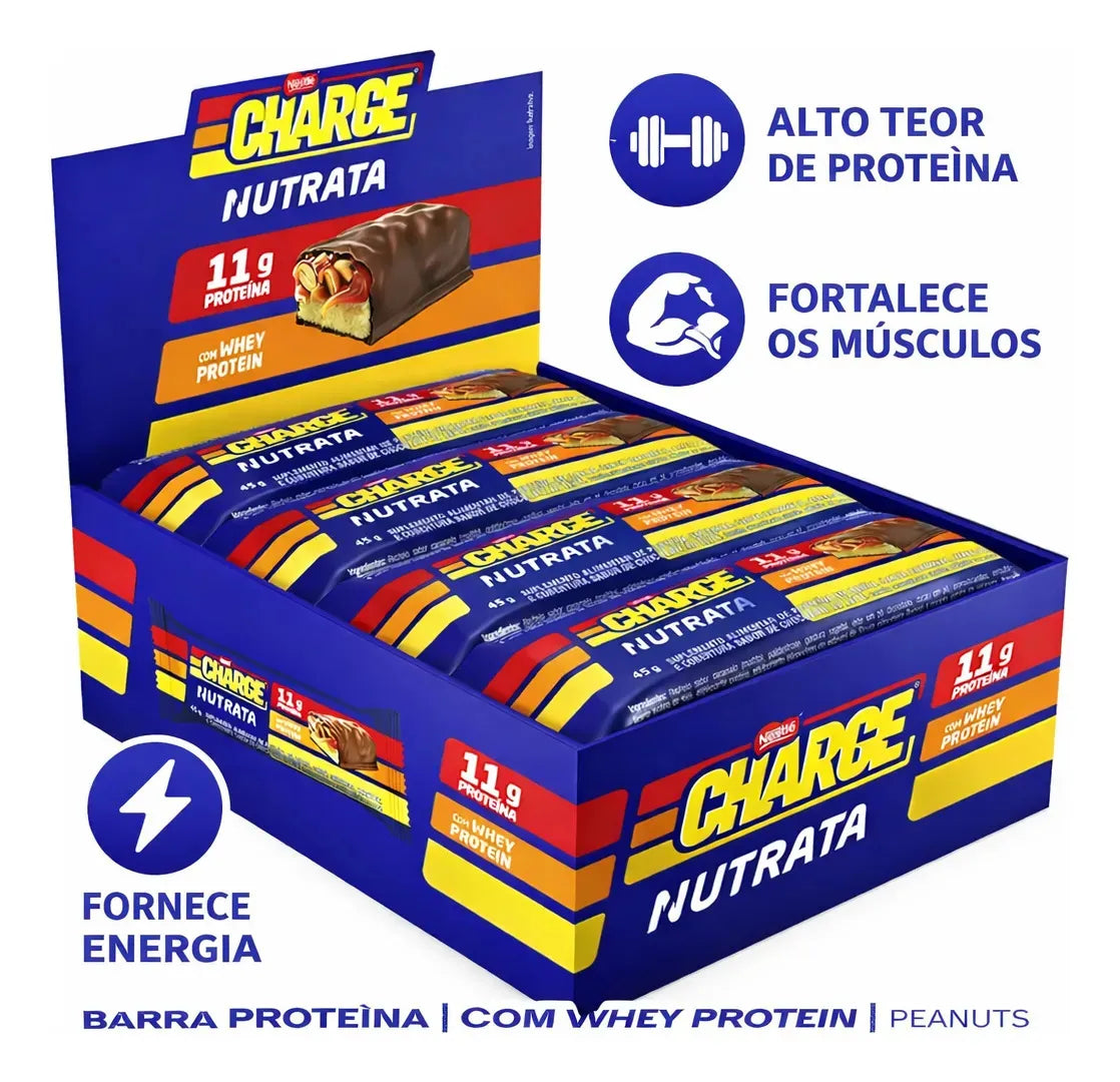 Barra Proteina Charge Nestle Com Whey Protein Kit 12un 45g Nutrata